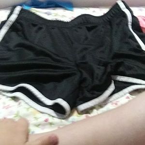 Black and white shorts